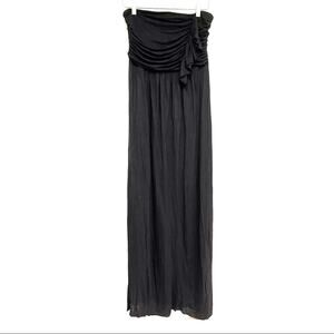 ARYN K Dress Size Medium Maxi Drape Strapless Black Casual Drapey Zipper Back